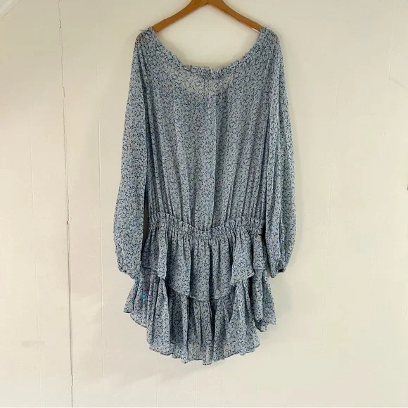 Love Shack Fancy Popover Dress in Blue Floral sz‎ M - Picture 4 of 4